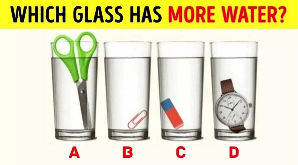 Τεστ IQ: Mπορείτε να βρείτε ποιο ποτήρι έχει το περισσότερο νερό σε 8 δευτερόλεπτα;