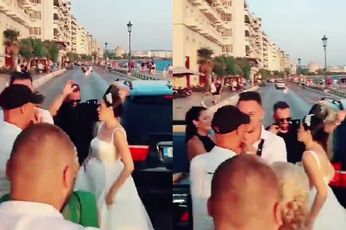 Χαμός στη Θεσσαλονίκη: Νύφη και συγγενείς έστησαν χορό στη μέση της Λεωφόρου Νίκης – Δείτε βίντεο