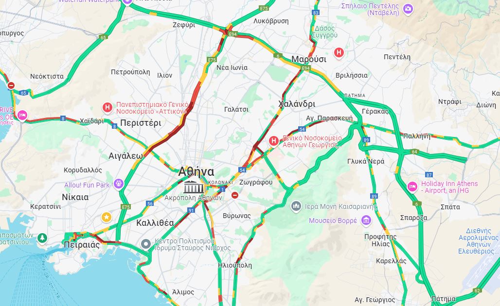 Κίνηση… ξανά στον Κηφισό: Καθυστερήσεις στην Αττική Οδό – Δείτε LIVE ποιοι άλλοι δρόμοι παρουσιάζουν προβλήματα