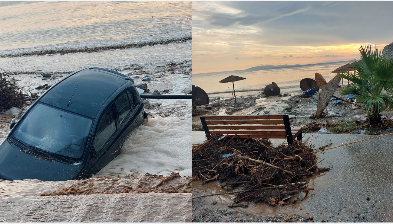 Κρήτη: Σαρωτικό το πέρασμα της κακοκαιρίας στο Παλαιόκαστρο – Δρόμοι μετατράπηκαν σε ποτάμια, παρασύρθηκαν αυτοκίνητα – ΦΩΤΟ και ΒΙΝΤΕΟ