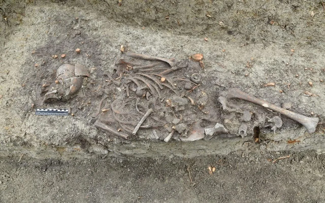 Τα λείψανα του παιδιού - βρικόλακα που βρέθηκαν στην Πολωνία.