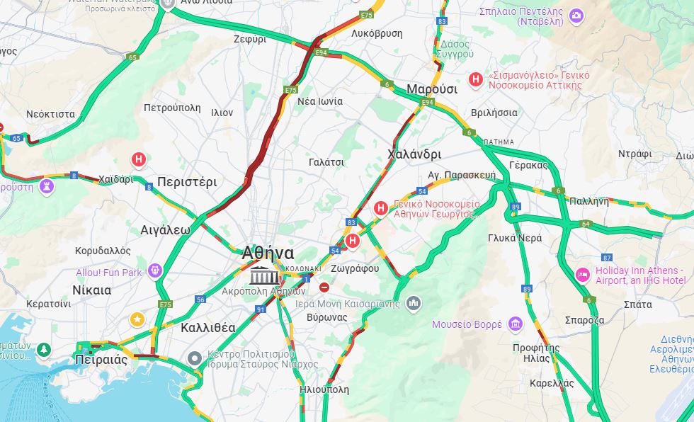 LIVE η κίνηση: Καθυστερήσεις με το «καλημέρα» σε Κηφισό και Αττική Οδό – Ποιοι άλλοι δρόμοι είναι στο «κόκκινο»
