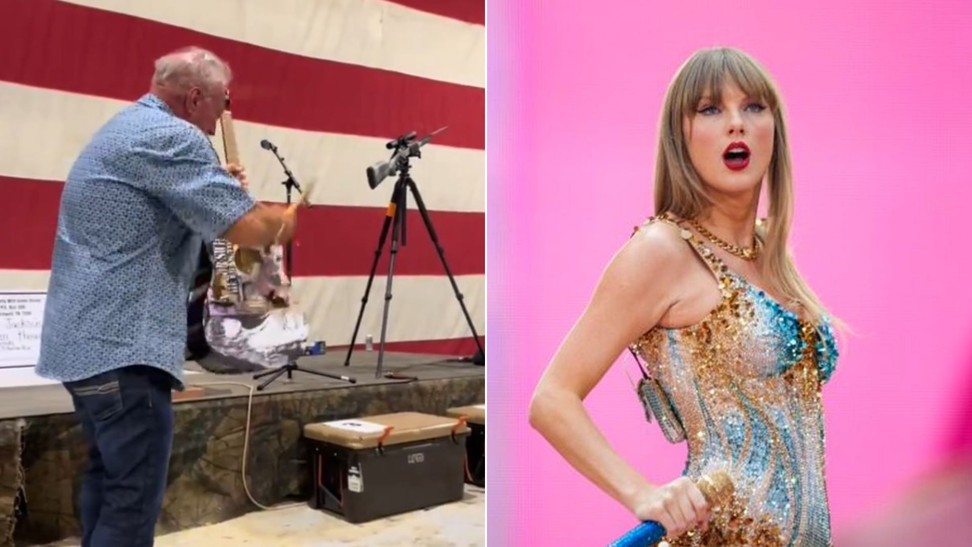 Κιθάρα με την υπογραφή της Τέιλορ Σουίφτ διαλύθηκε με σφυρί σε δημοπρασία – Έδωσε 4.000 δολάρια μόνο και μόνο για την καταστρέψει