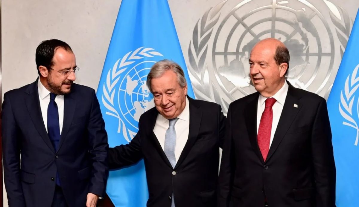 Νίκος Χριστοδουλίδης Ερσίν Τατάρ Αντόνιο Γκουτέρες