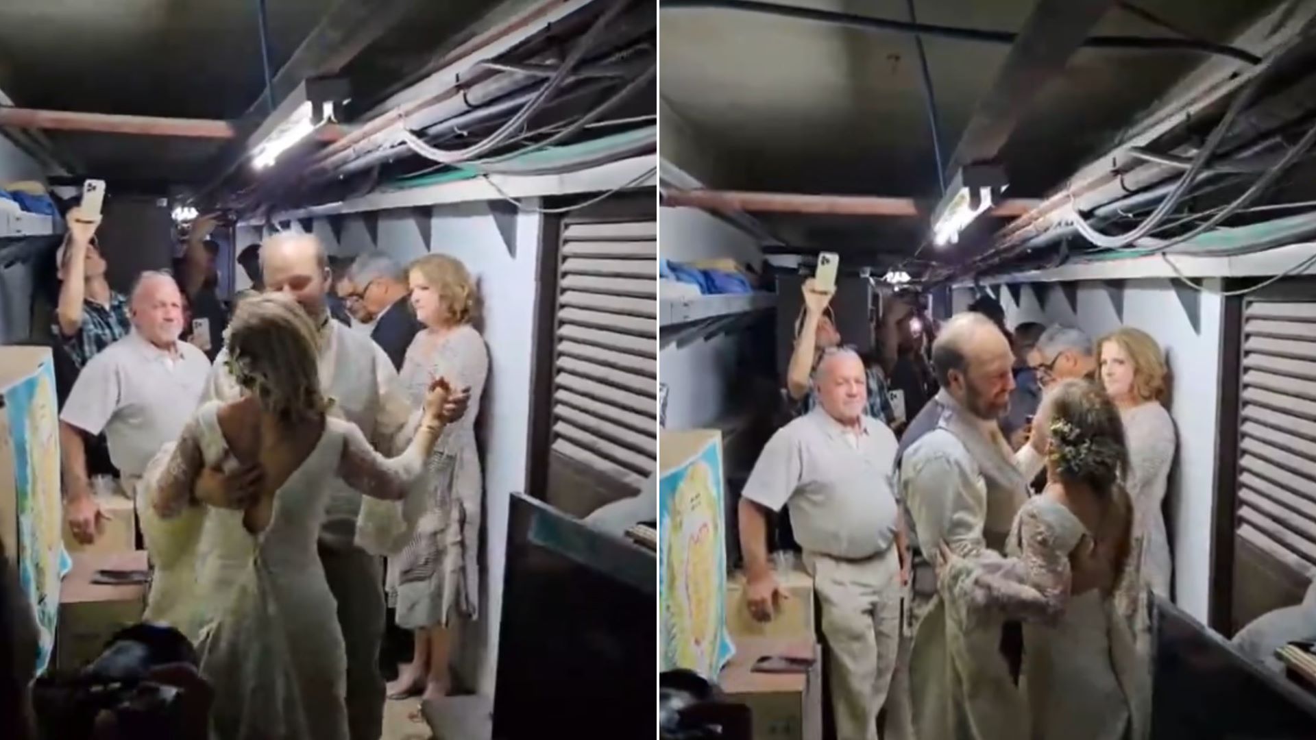 Βίντεο: Η συγκινητική στιγμή που νεόνυμφοι χόρεψαν τον πρώτο τους χορό σε καταφύγιο στο Ισραήλ – Οι πύραυλοι του Ιράν έπεφταν «βροχή»