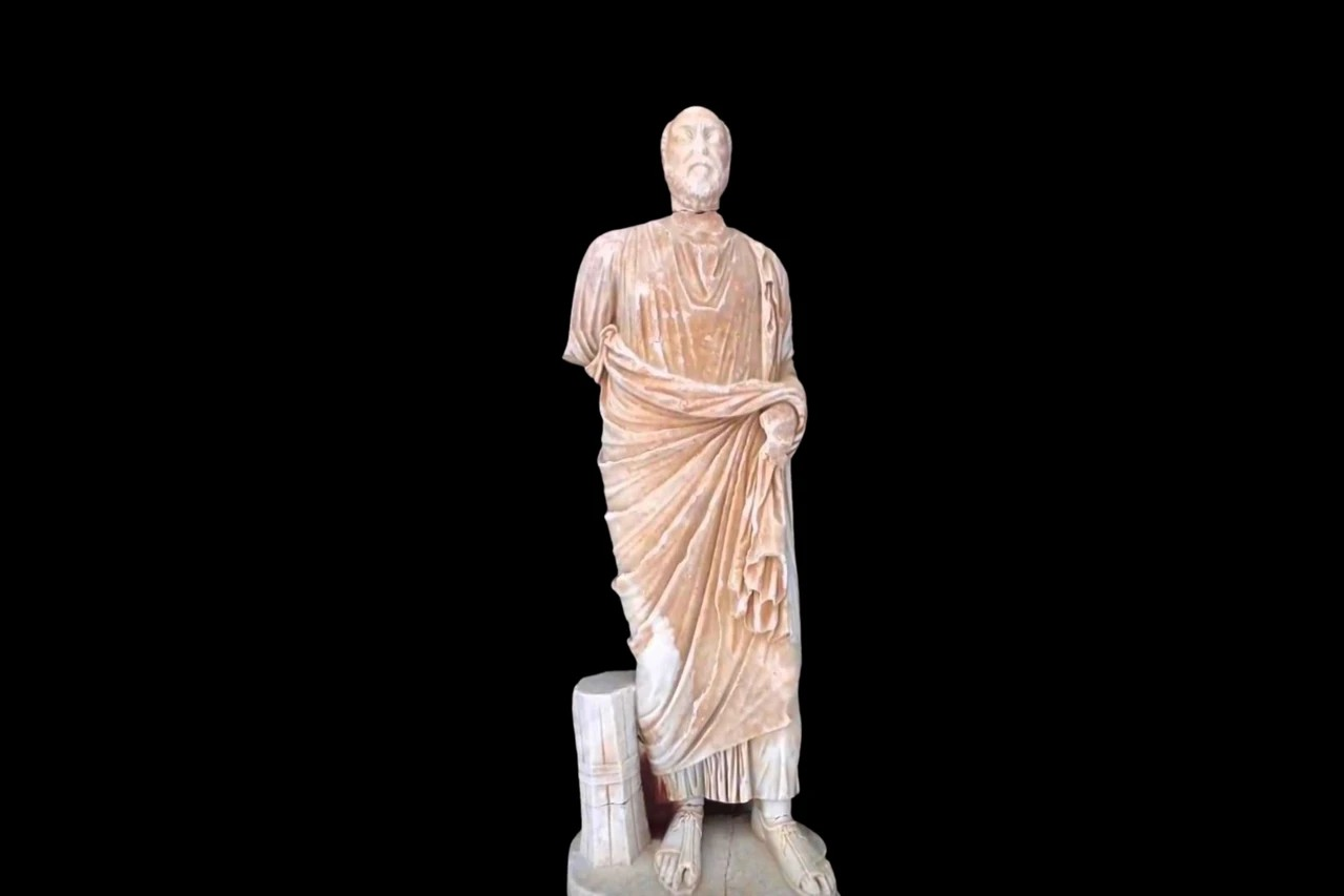 Το άγαλμα, αναπαριστά την μορφή του Antonius Philagrios, το οποίο σύντομα θα ολοκληρωθεί, δίνοντας νέα πνοή στην κατανόηση της ιστορίας. Φωτογραφία: ΙΗΑ