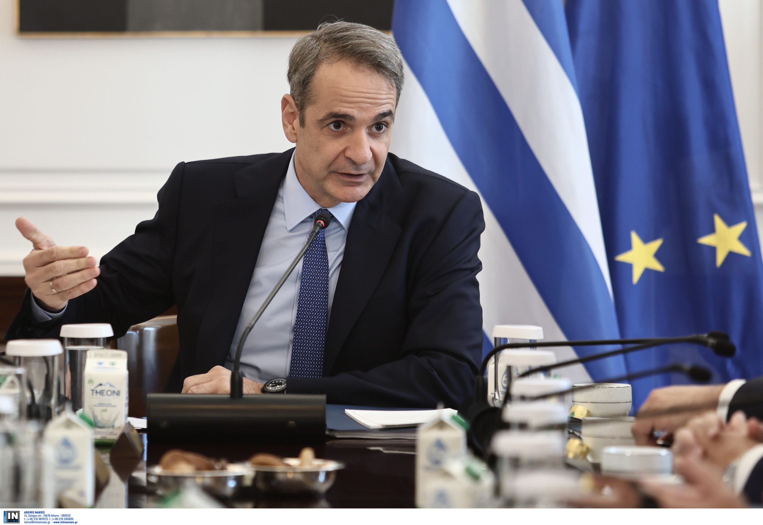 Ο Κυριάκος Μητσοτάκης στο Υπουργικό