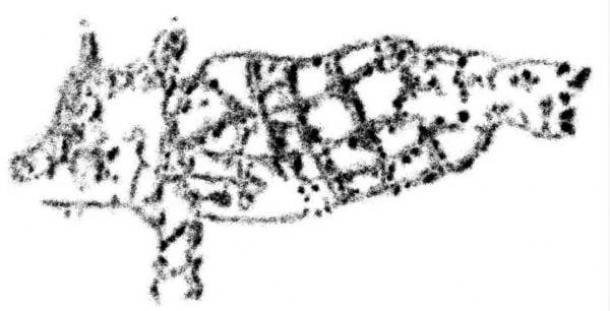 Το σχέδιο του Αιγόκερου όπως ανιχνεύτηκε στον βράχο.