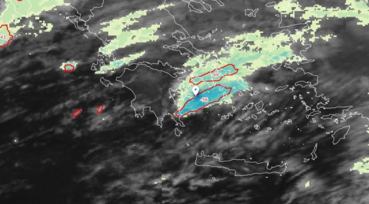 Ο χάρτης με την πορεία του καιρικού συστήματος