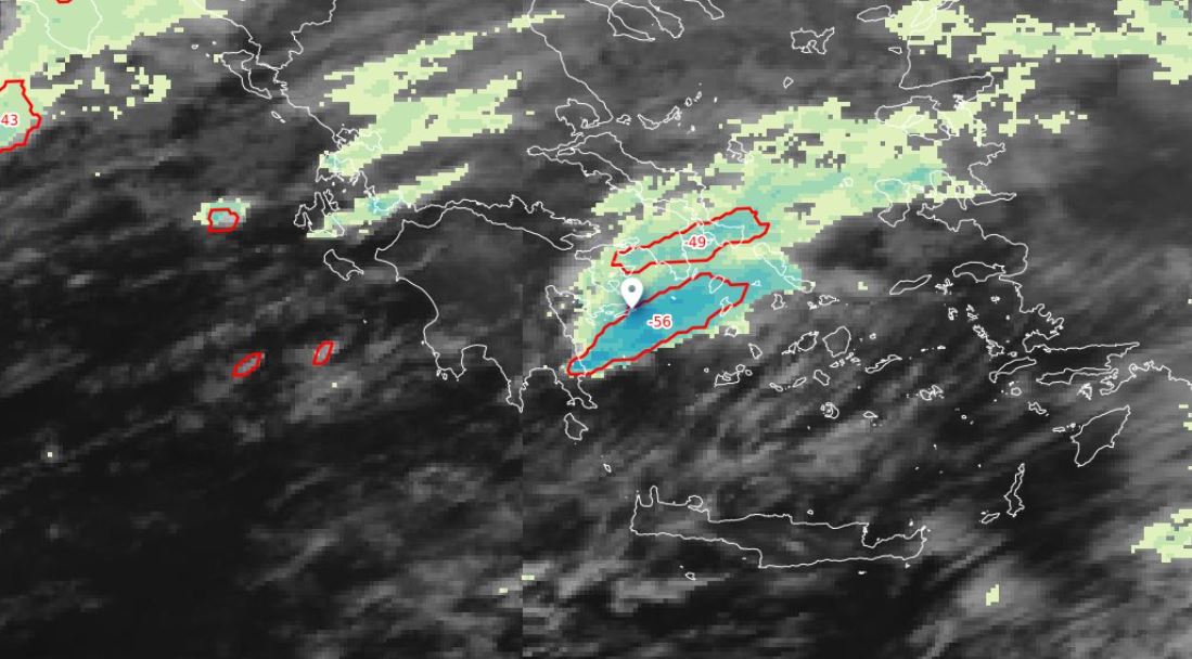 Ο χάρτης με την πορεία του καιρικού συστήματος