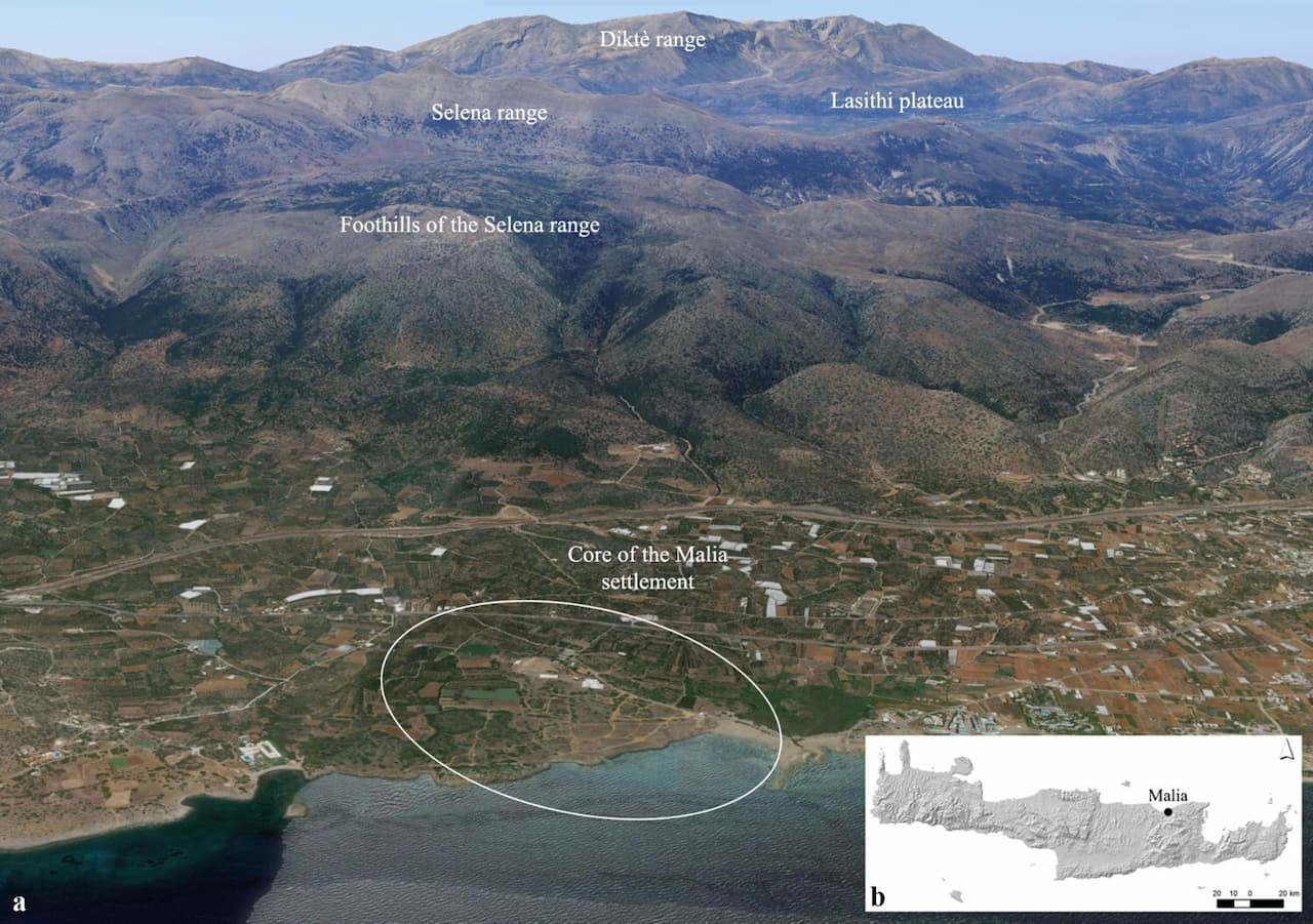 Η μελέτη περίπτωσης εστίασε στα Μάλια, έναν Μινωικό οικισμό στη βόρεια Κρήτη. Φωτογραφία: M. Devolder / S. Déderix / IMS-FORTH