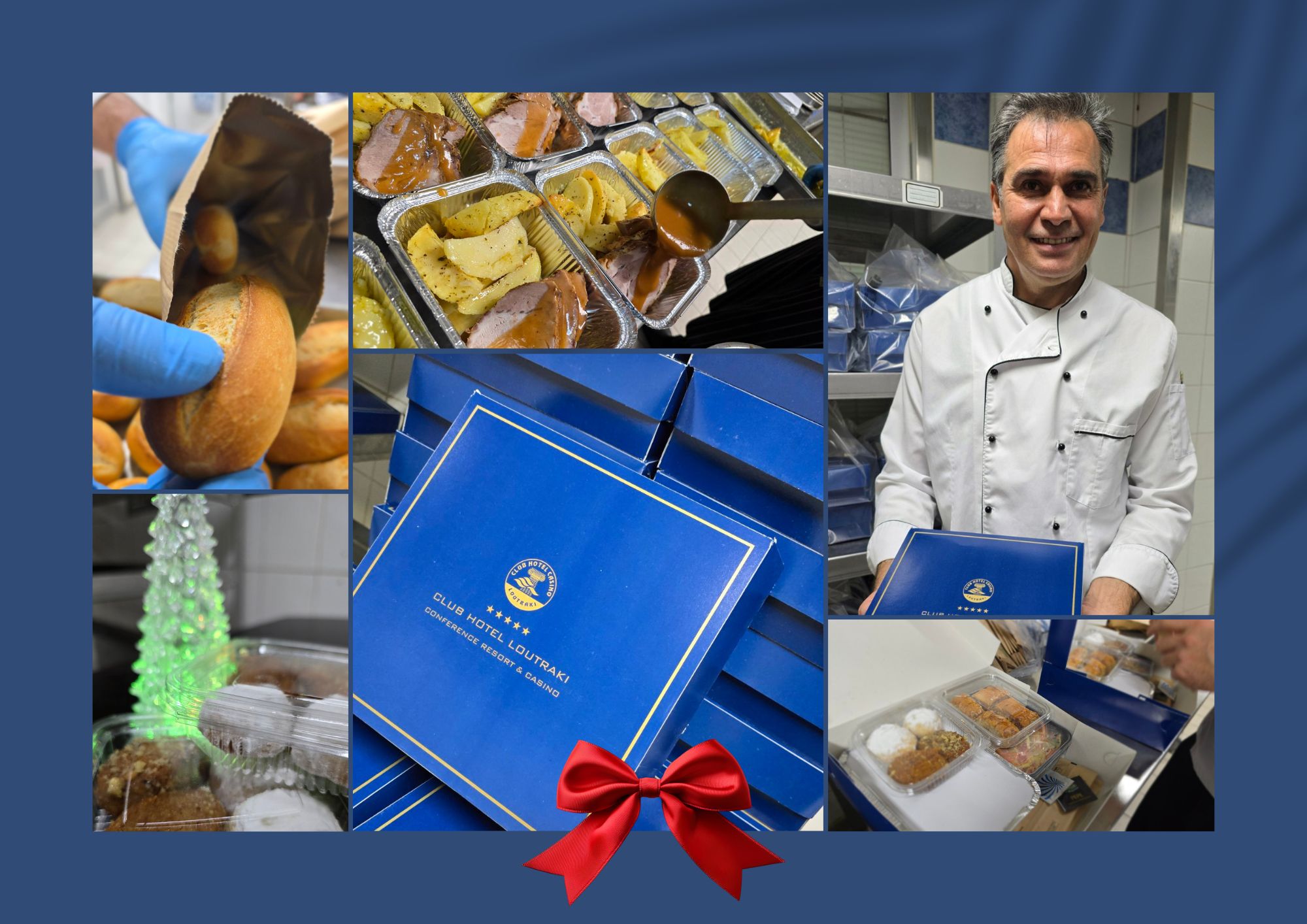 Δωρεά 110 εορταστικών γευμάτων σε οικονομικά ευάλωτες οικογένειες από το Club Hotel Casino Loutraki