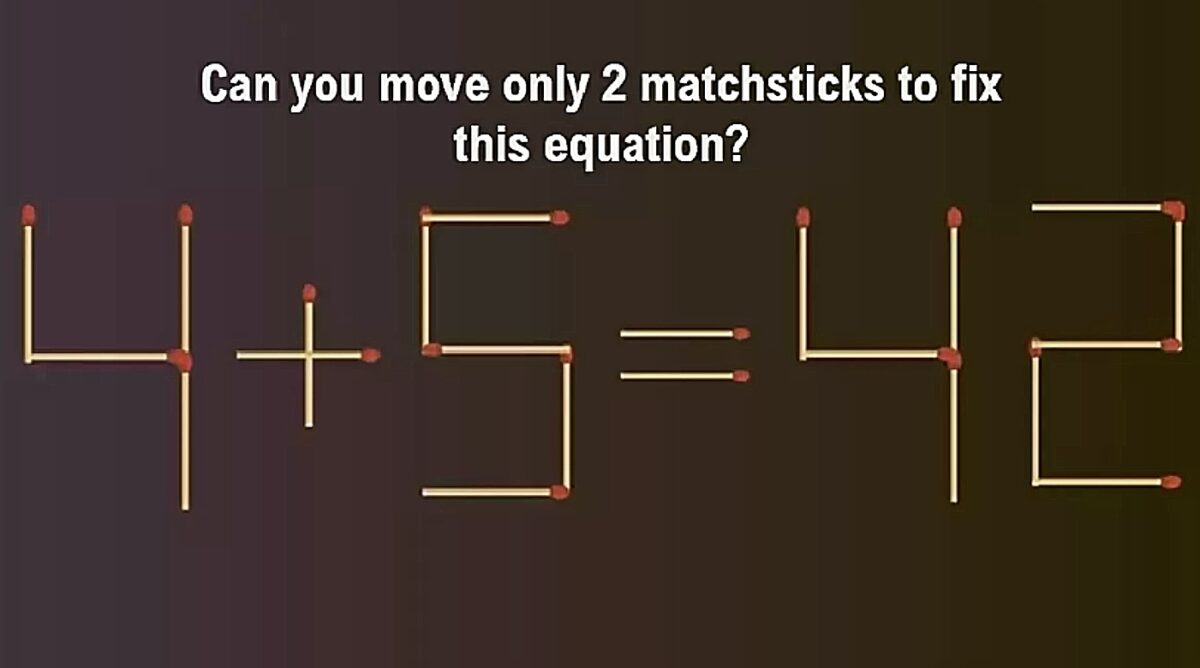 Τεστ IQ: Μετακινήστε 2 σπίρτα για να είναι σωστή η ισότητα – Έχετε μόλις 10 δευτερόλεπτα