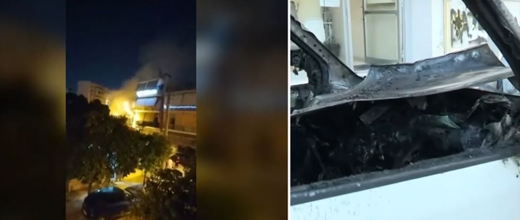 Καλλιθέα: Βίντεο από την εμπρηστική επίθεση σε αυτοκίνητα – Η στιγμή που τυλίχτηκαν στις φλόγες