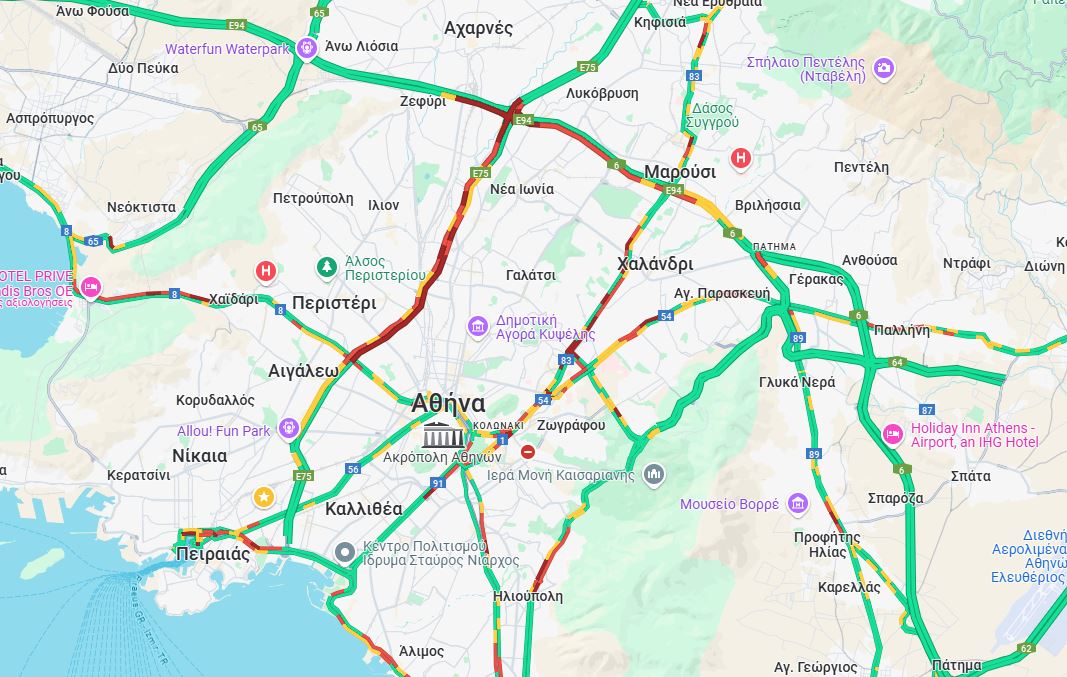 LIVE η κίνηση: «Έμφραγμα» σε Κηφισό, Κηφισίας και Πειραιά – Μεγάλες καθυστερήσεις στην Αττική Οδό