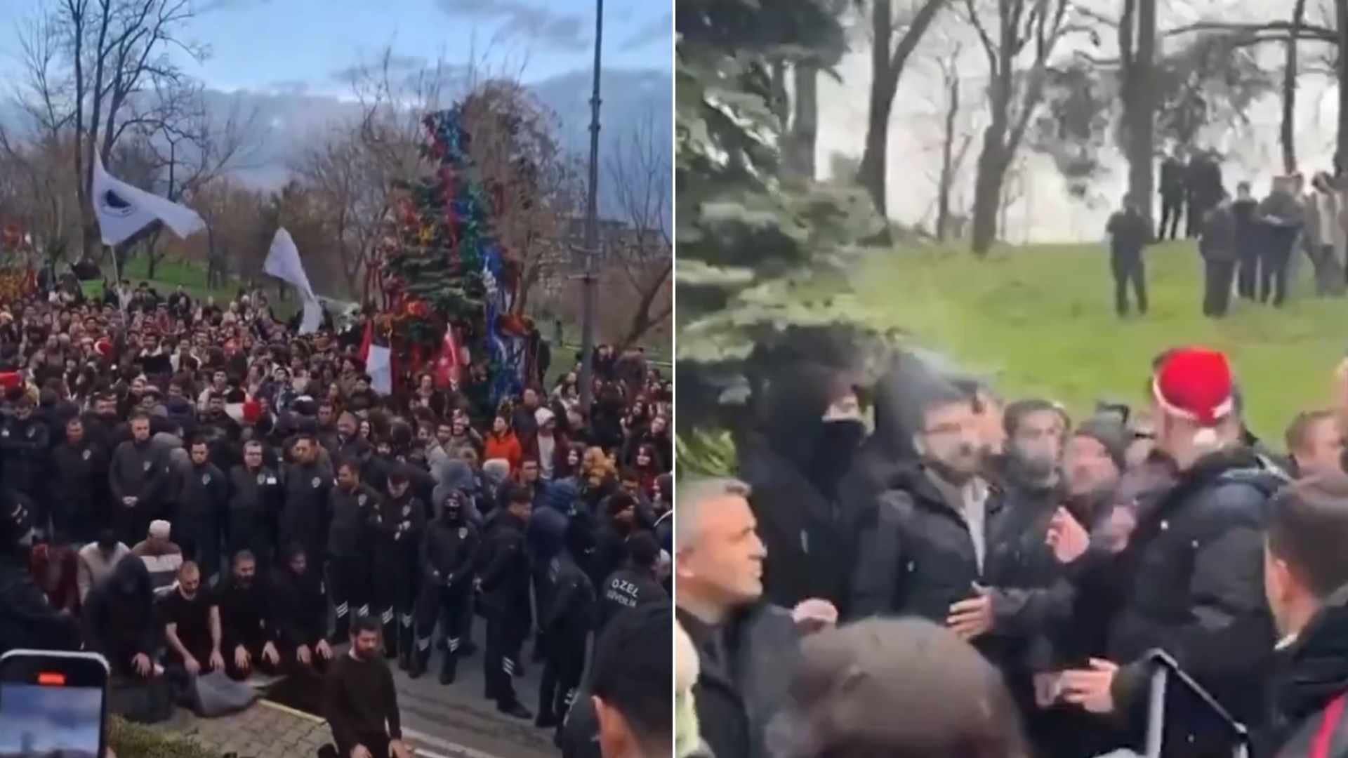 Επεισόδια σε πανεπιστήμιο της Κωνσταντινούπολης: Εμπόδισαν τους φοιτητές να στολίσουν χριστουγεννιάτικο δέντρο