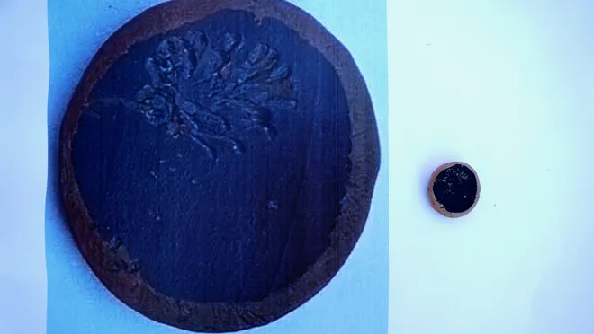 Ανασκαφές στην Προύσσα προς Υππίω, στον δήμο Ντούζτζε, στη βορειοδυτική Τουρκία, έχουν φέρει στο φως ένα εισιτήριο θεάτρου από πηλό, της Ρωμαϊκής εποχής. Πρόκειται για ένα ειδώλιο που απεικονίζει την Αφροδίτη και έναν θύρσο (τελετουργικό ραβδί του Διονύσου). Φωτογραφία: ΑΑ