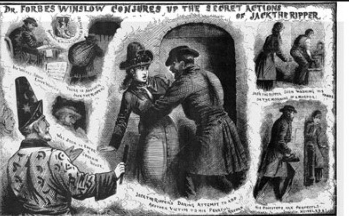 Σκίτσο σε εφημερίδα της εποχής με τον Τζακ τον Αντεροβγάλτη.