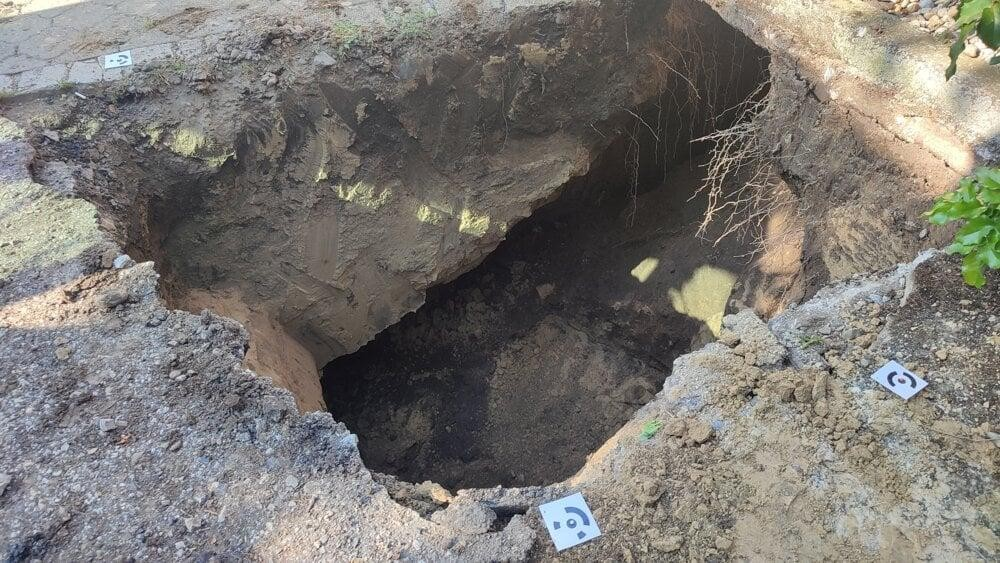 Το σημείο της υπόγειας κρύπτης. Φωτογραφία: A. Fónod