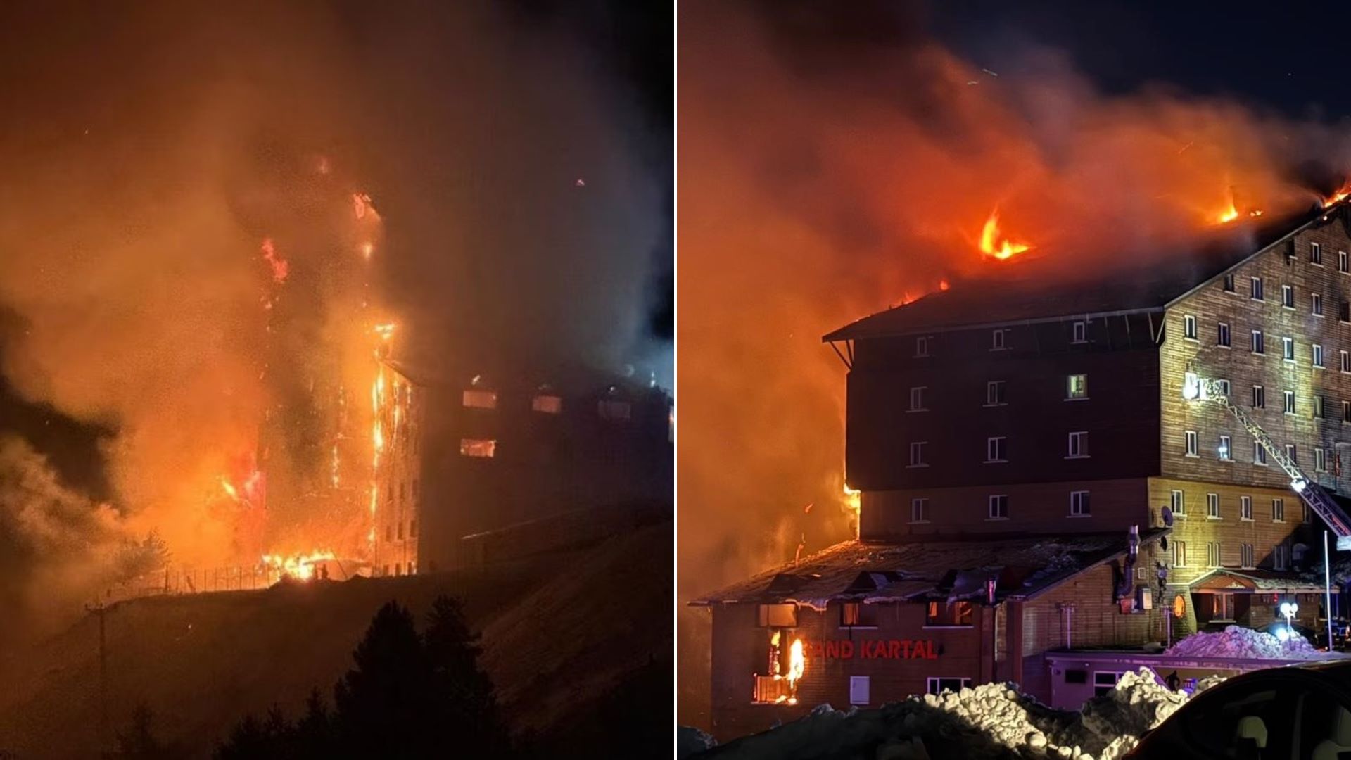 Τουρκία: Βίντεο – σοκ από τη φωτιά στο Kartalkaya – Έδεσαν σεντόνια στα μπαλκόνια για να ξεφύγουν από τις φλόγες