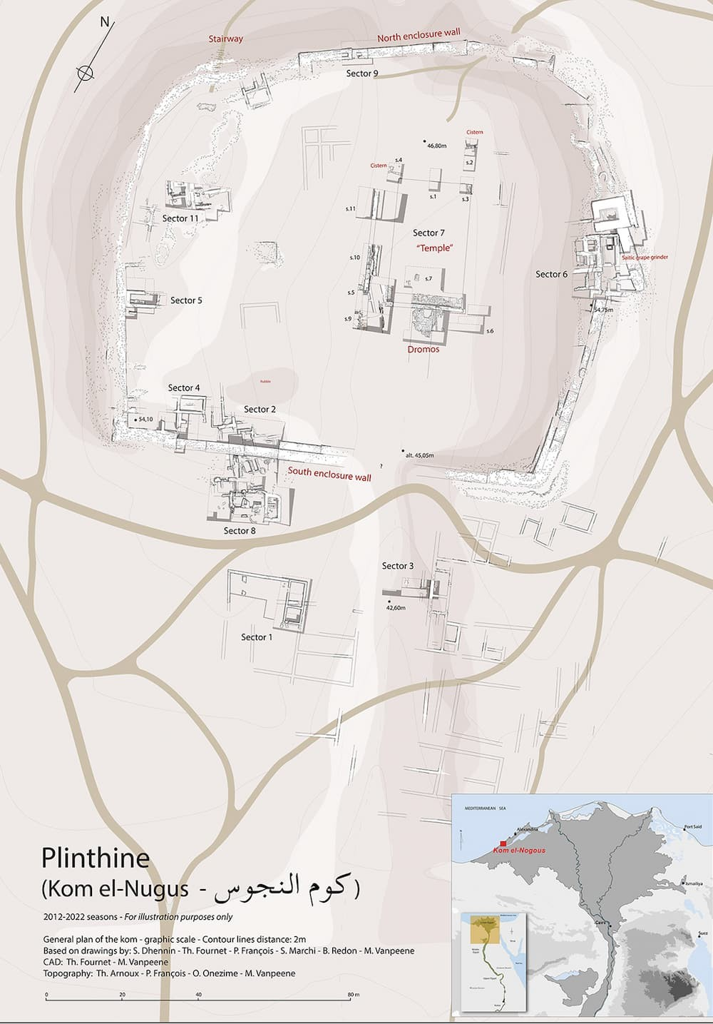 Το σχέδιο της περιοχής των ανασκαφών.