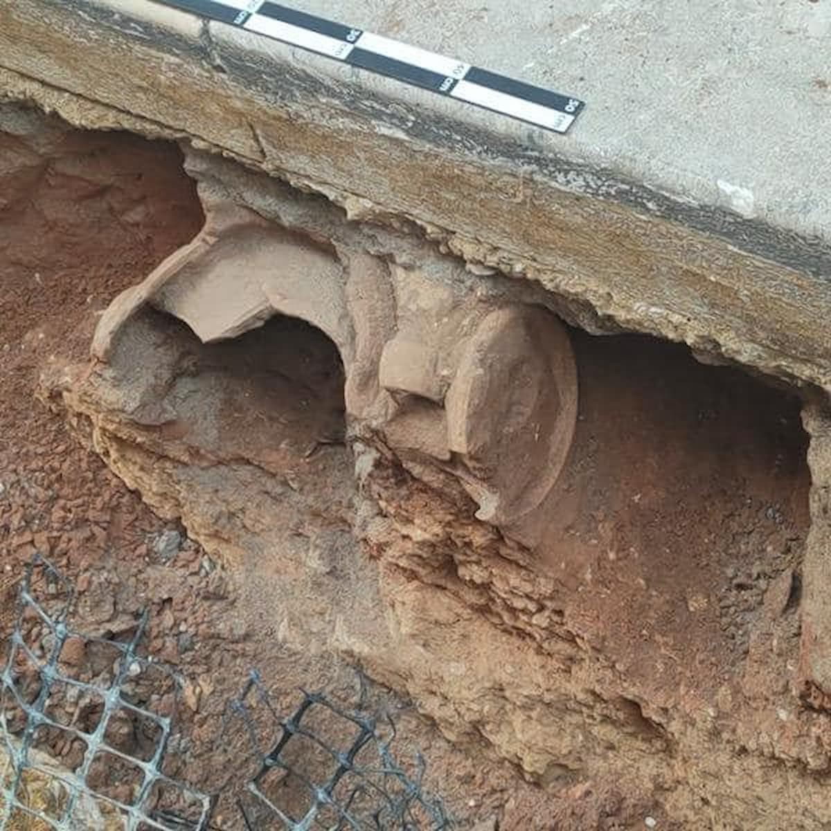 Λεπτομέρεια από τις ανασκαφές.