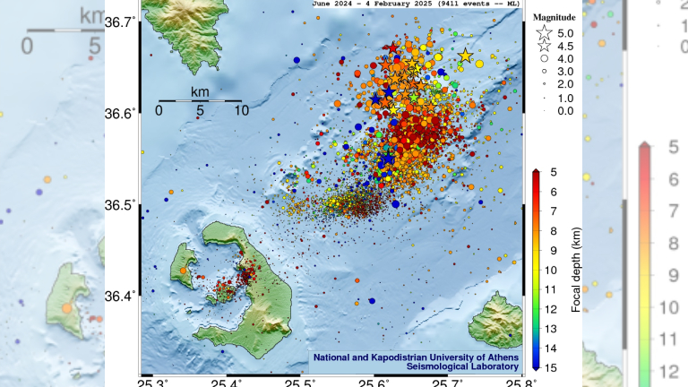 ΕΚΠΑ για τους σεισμούς σε Σαντορίνη – Αμοργό: Πιθανά εντονότερα κατολισθητικά φαινόμενα – Τα τελευταία στοιχεία