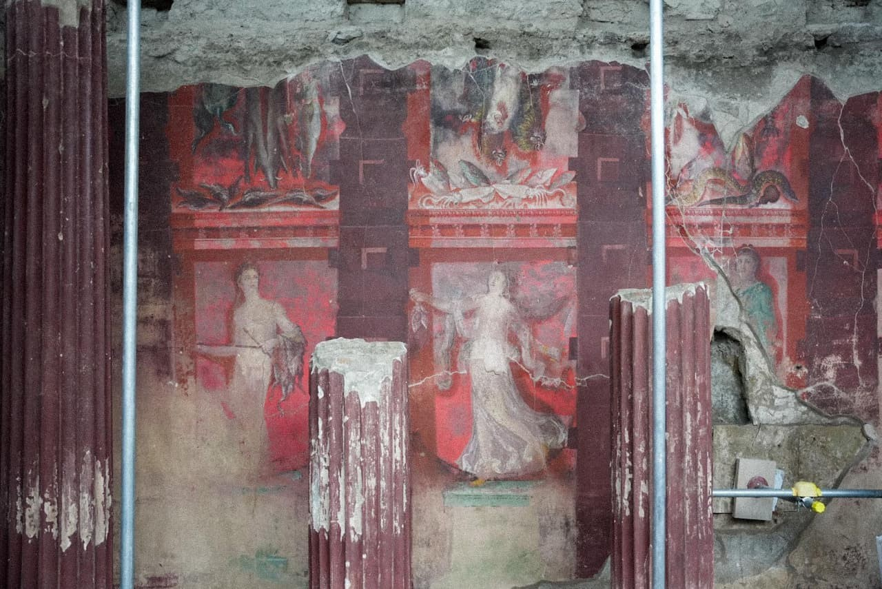 Λεπτομέρεια της τοιχογραφίας. Φωτογραφία: Υπουργείο Πολιτισμού Πομπηίας