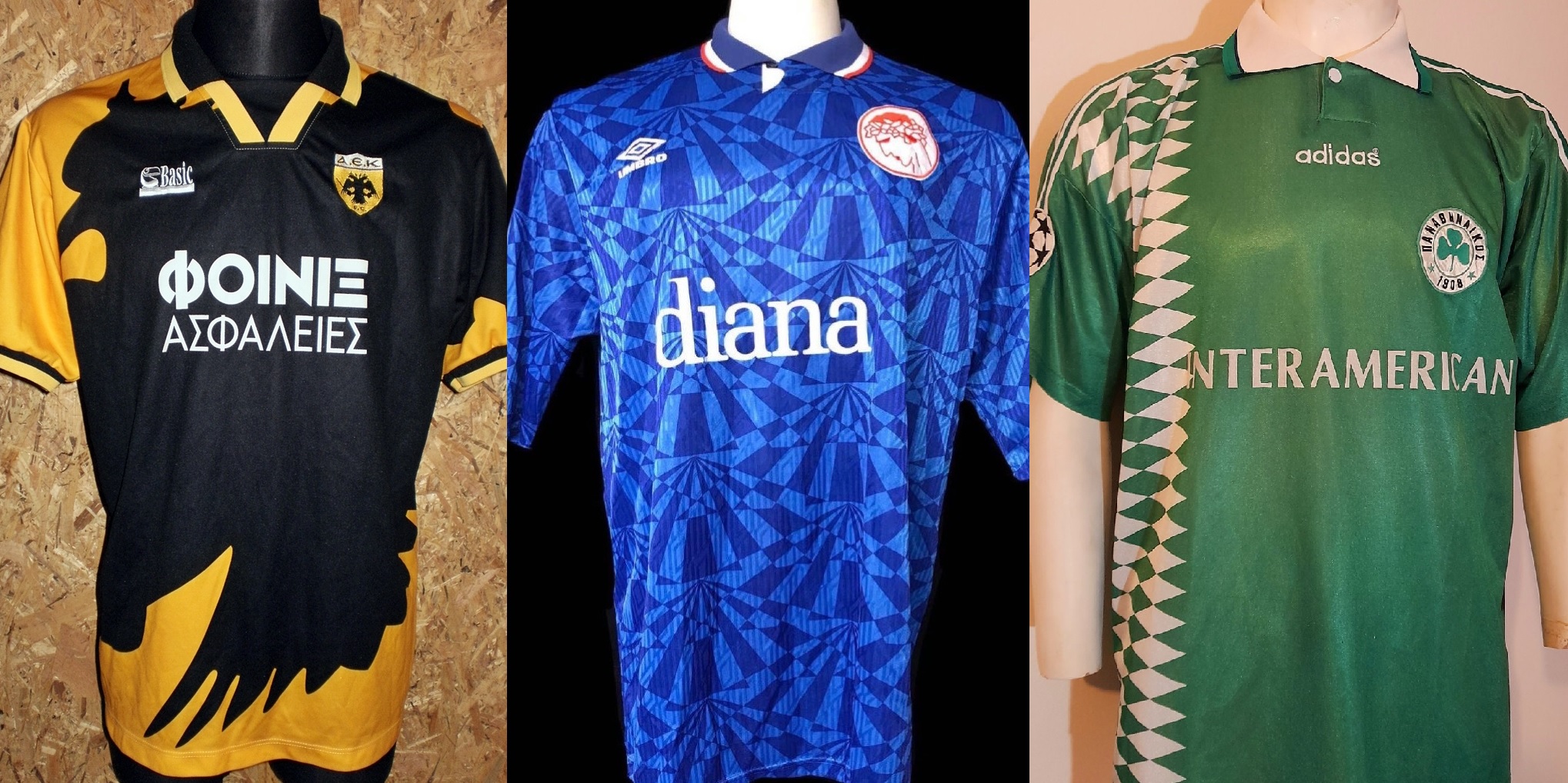 Οι ομορφότερες φανέλες ελληνικών ομάδων από τη δεκαετία του 90′
