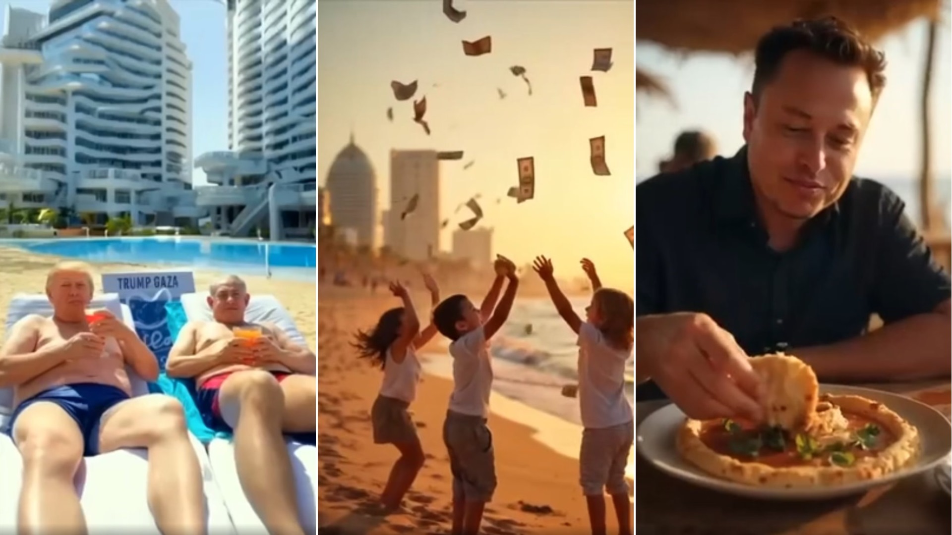 Γάζα: Το όραμα του Τραμπ για τη «Ριβιέρα της Μέσης Ανατολής» σε AI βίντεο – Πίνει κοκτέιλ με τον Νετανιάχου, «βρέχει λεφτά» και ο Μασκ… τρώει χούμους