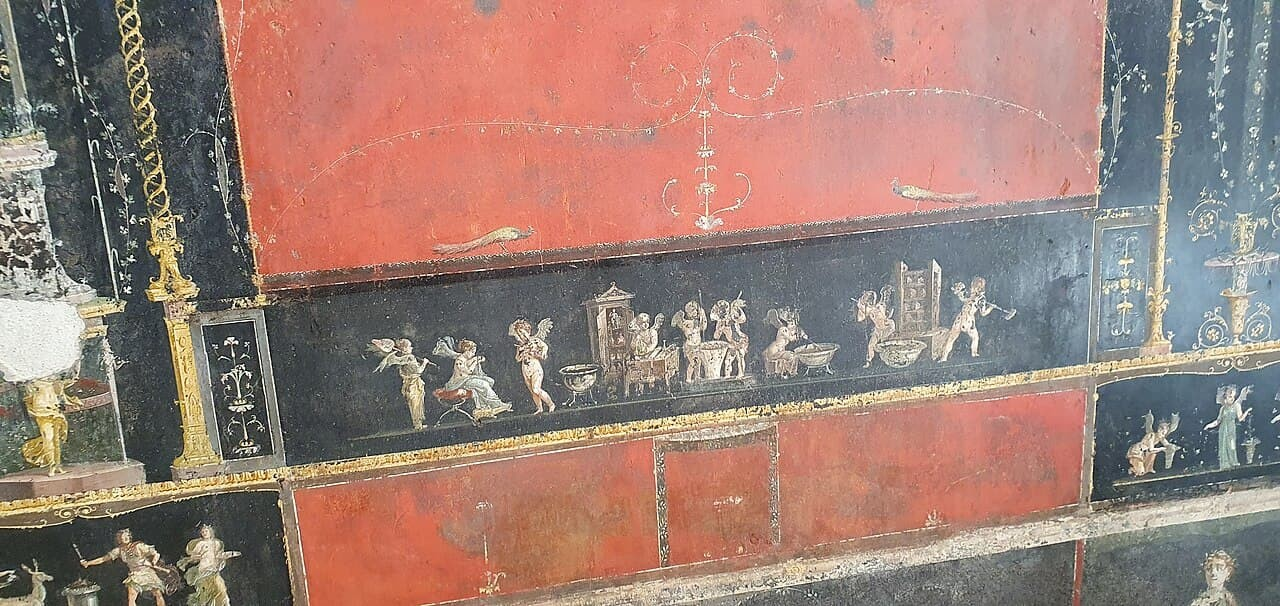 Ρωμαϊκή τοιχογραφία στον Οίκο των Vettii στην Πομπηία. Φωτογραφία: Yair Haklai / Wikimedia Commons