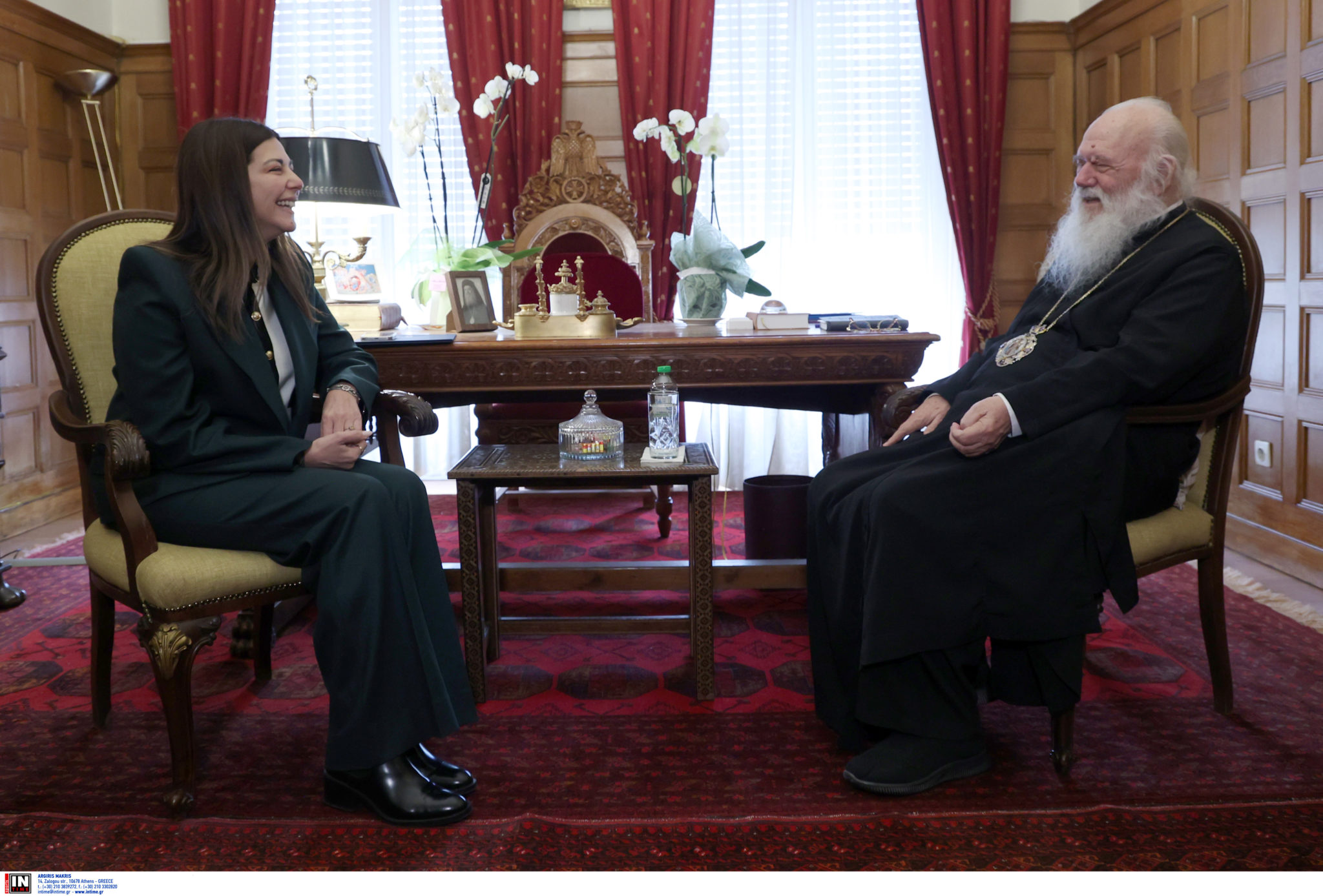 Συνάντηση του αρχιεπισκόπου Ιερωνύμου με την υπουργό Παιδείας Σ. Ζαχαράκη