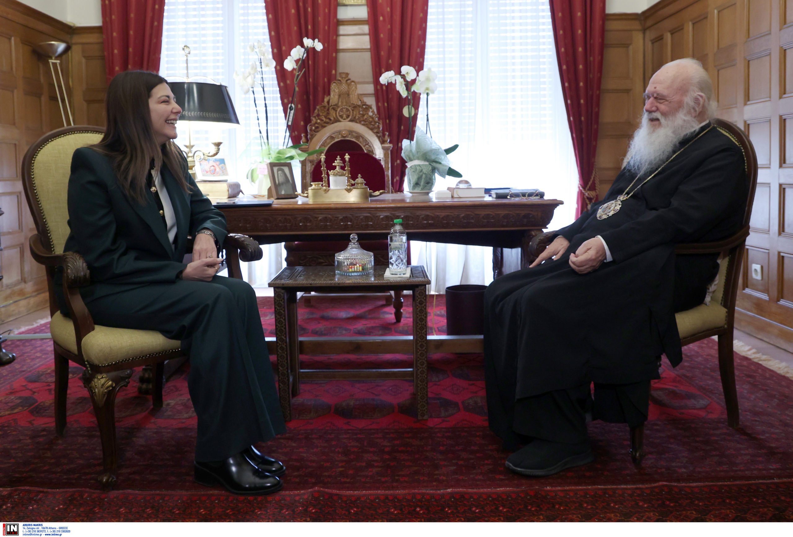 Συνάντηση του αρχιεπισκόπου Ιερωνύμου με την υπουργό Παιδείας Σ. Ζαχαράκη