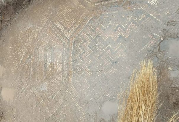 Το ψηφιδωτό ανακαλύφθηκε όταν εργάτες άνοιγαν έναν τάφο.