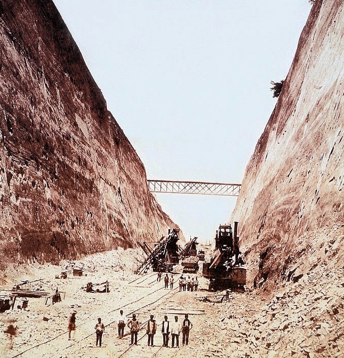 Εργασίες διόρυξης με την πρώτη μεγάλη απεργία στην Ελλάδα.