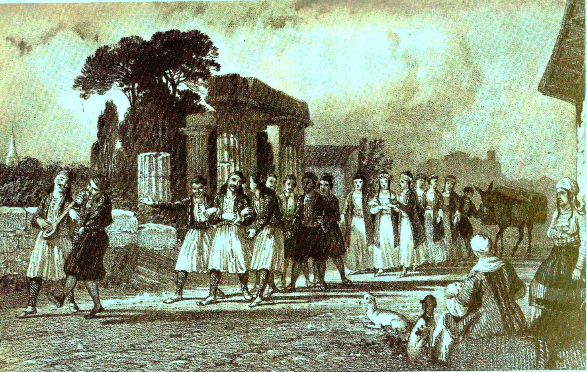 Η πομπή του γάμου του δικαστή Σούτσου με την Σμαράγδα στην Αθήνα.