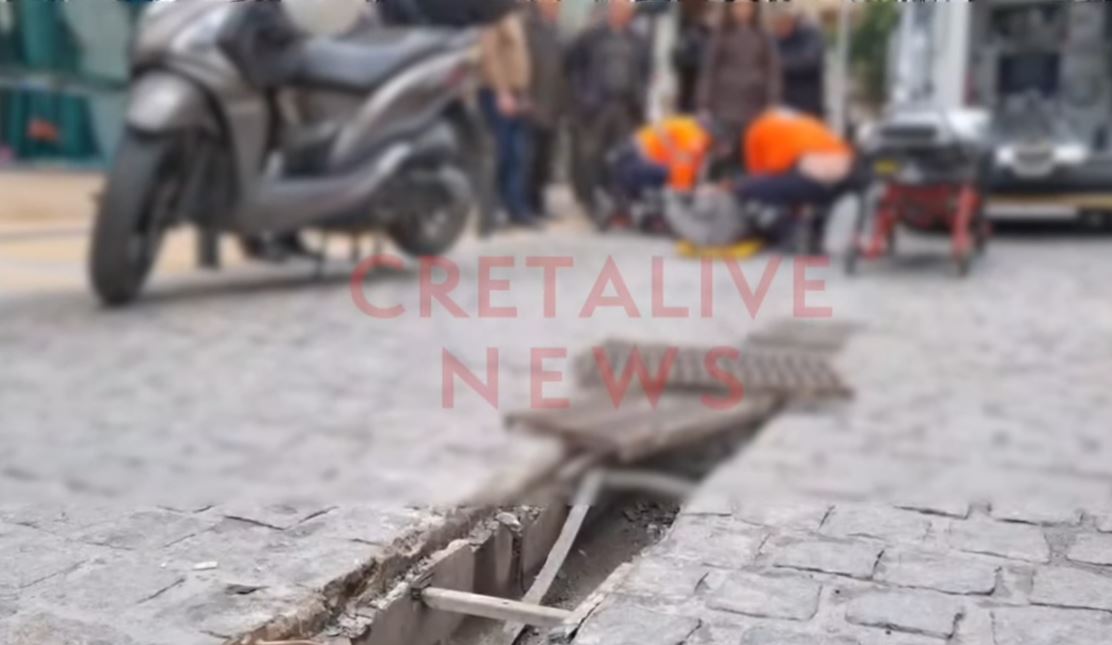 Ηράκλειο: Νέο ατύχημα λόγω σπασμένης σχάρας – Στο νοσοκομείο δικυκλιστής – ΒΙΝΤΕΟ