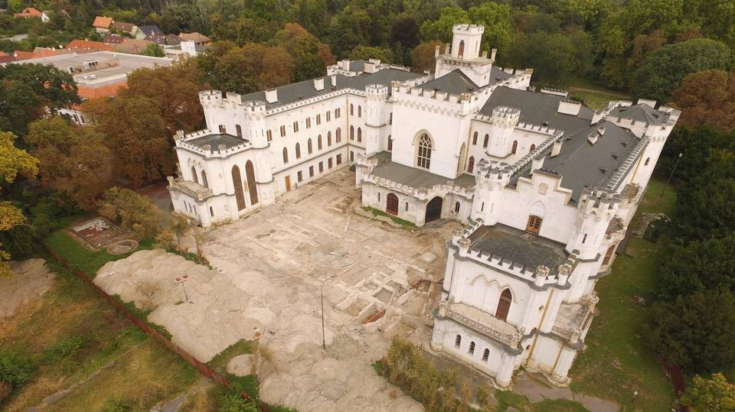 Εναέρια λήψη της έπαυλης Rusovce κατά τη διάρκεια των ανασκαφών. Φωτογραφία: Πανεπιστήμιο της Τρβάνα