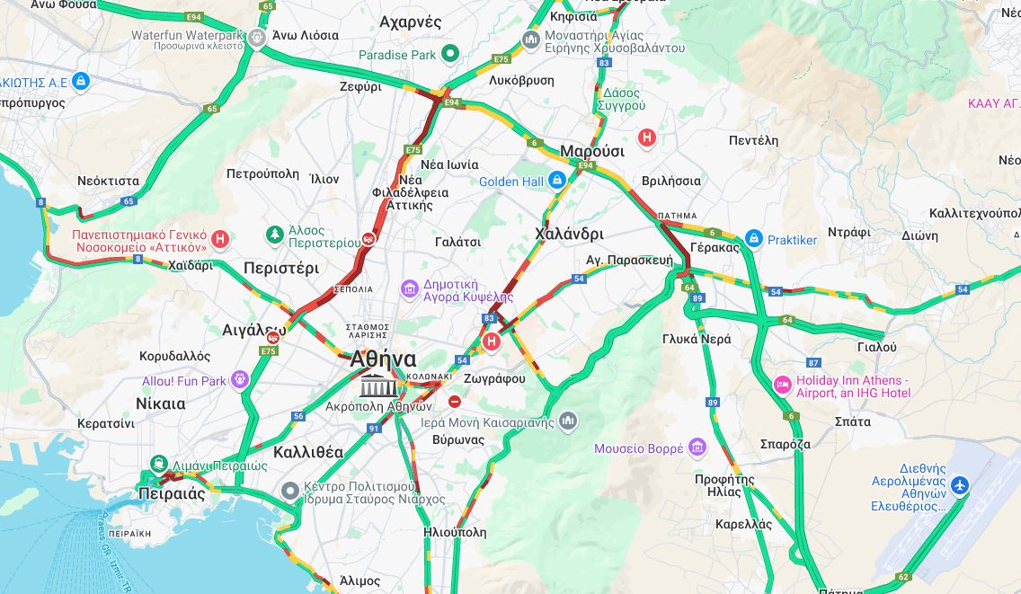 LIVE η κίνηση: Δρόμοι της «ταλαιπωρίας» Κηφισός και Βασιλίσσης Σοφίας – Καθυστερήσεις στην Αττική Οδό