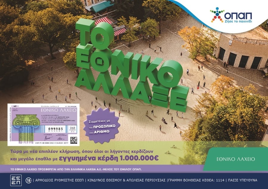 Την Τετάρτη 9 Απριλίου ξεκινούν οι κληρώσεις για την 269η έκδοση του Εθνικού Λαχείου