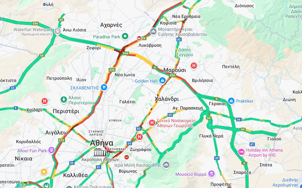 LIVE η κίνηση: «Βροχή» τα προβλήματα στον Κηφισό, την Αττική Οδό και το κέντρο της Αθήνας – Πού υπάρχουν καθυστερήσεις