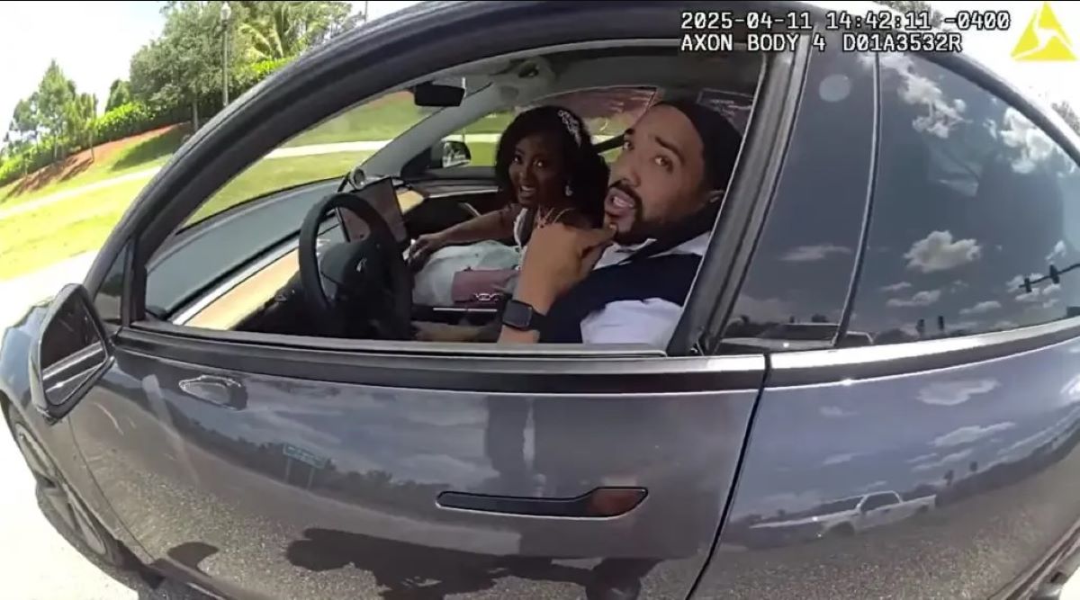 ΗΠΑ: Αστυνομικοί σταμάτησαν αυτοκίνητο νύφης για υπερβολική ταχύτητα – Είχε αργήσει στον γάμο της – ΒΙΝΤΕΟ