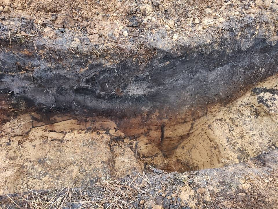 Τμήμα της αμυντικής τάφρου του ρωμαϊκού στρατοπέδου. 