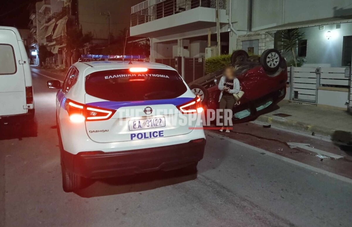 Νέα Ιωνία Βόλου: Τροχαίο με ανατροπή ΙΧ έπειτα από σφοδρή σύγκρουση