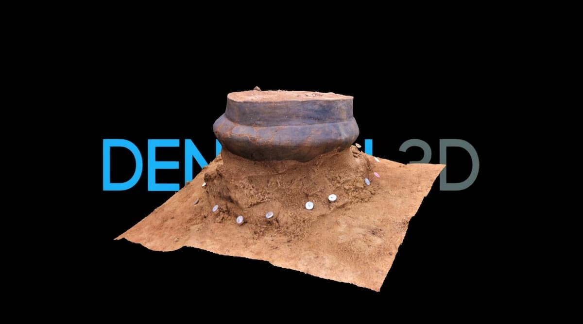 Η σύγχρονη τεχνολογία σε χρήση: τρισδιάστατο μοντέλο μιας από τις 3.000 ετών τεφροδόχους που ανακαλύφθηκε στη διάρκεια της ανασκαφής.