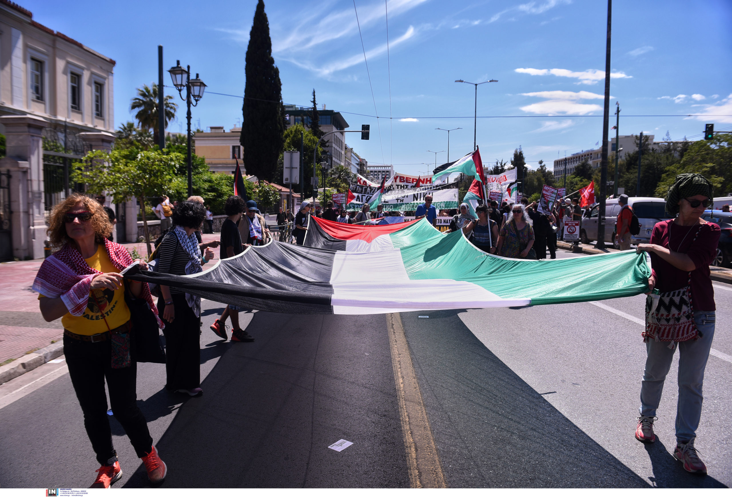 Αθήνα: Πορεία υπέρ της Παλαιστίνης για τα 77 χρόνια από τη Νάκμπα – ΦΩΤΟ