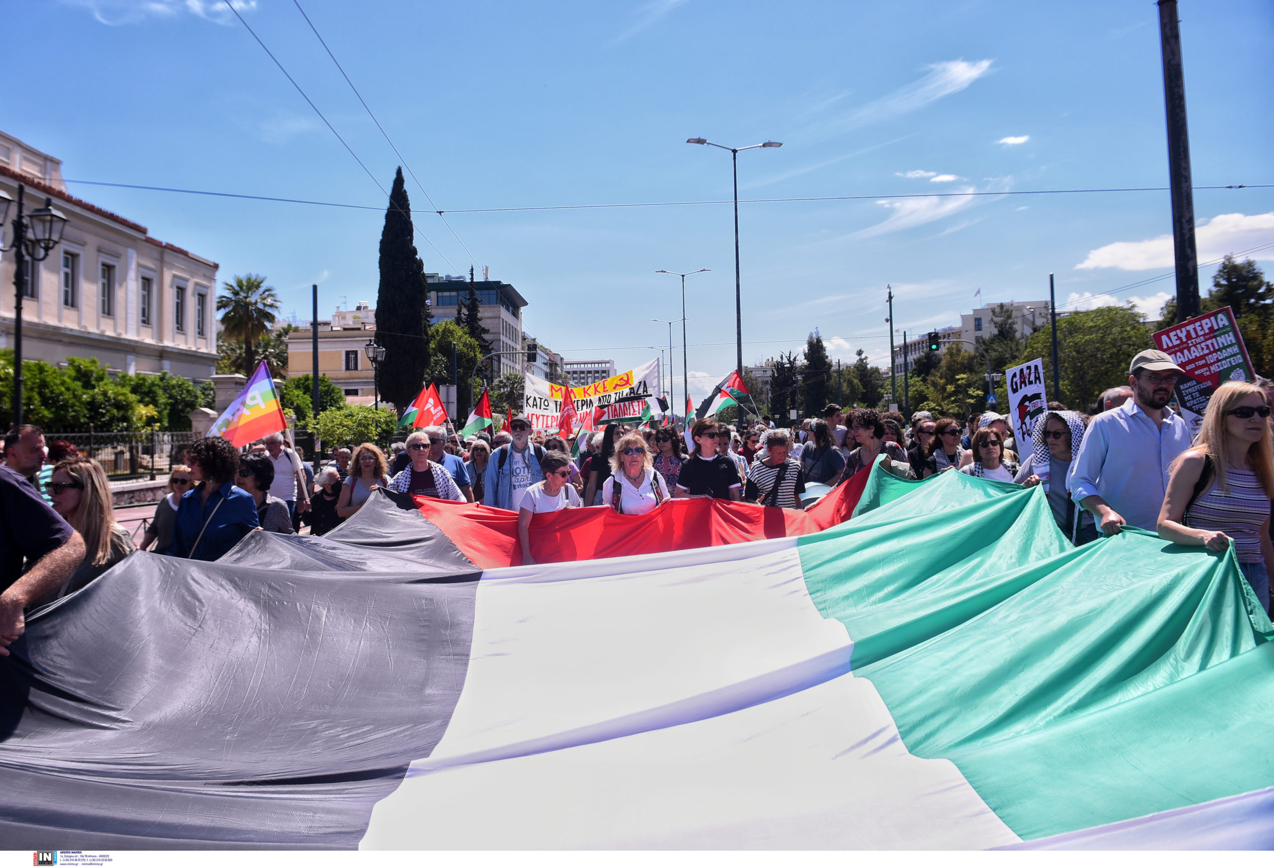 Αθήνα: Πορεία υπέρ της Παλαιστίνης για τα 77 χρόνια από τη Νάκμπα – ΦΩΤΟ