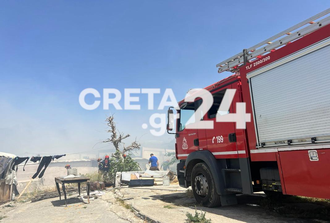 Ηράκλειο: Νέα φωτιά στον καταυλισμό των Ρομά