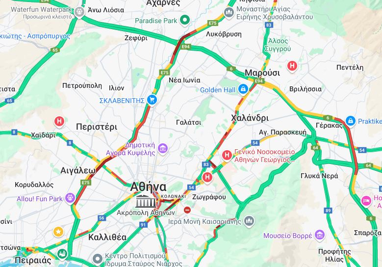 LIVE η κίνηση: Στο «κόκκινο» Κηφισός και Αττική Οδός έπειτα από τροχαία ατυχήματα – Στο ένα ενεπλάκη και ασθενοφόρο