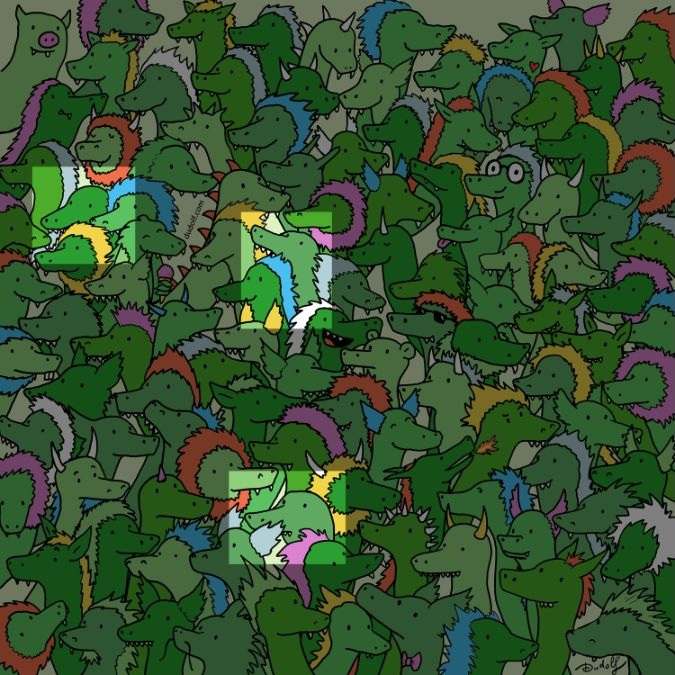 Οπτική ψευδαίσθηση, κροκόδειλοι